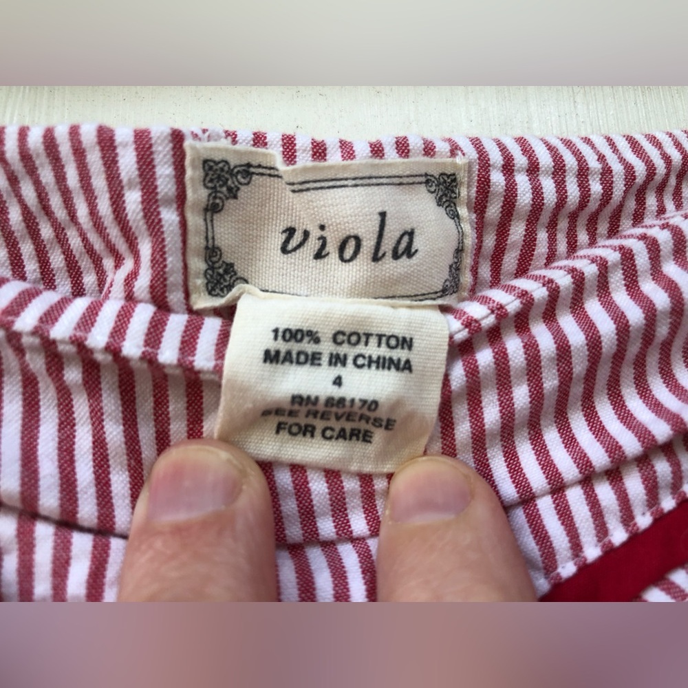 Anthropologie Viola Red and White Striped Skirt - Picture 5 of 6